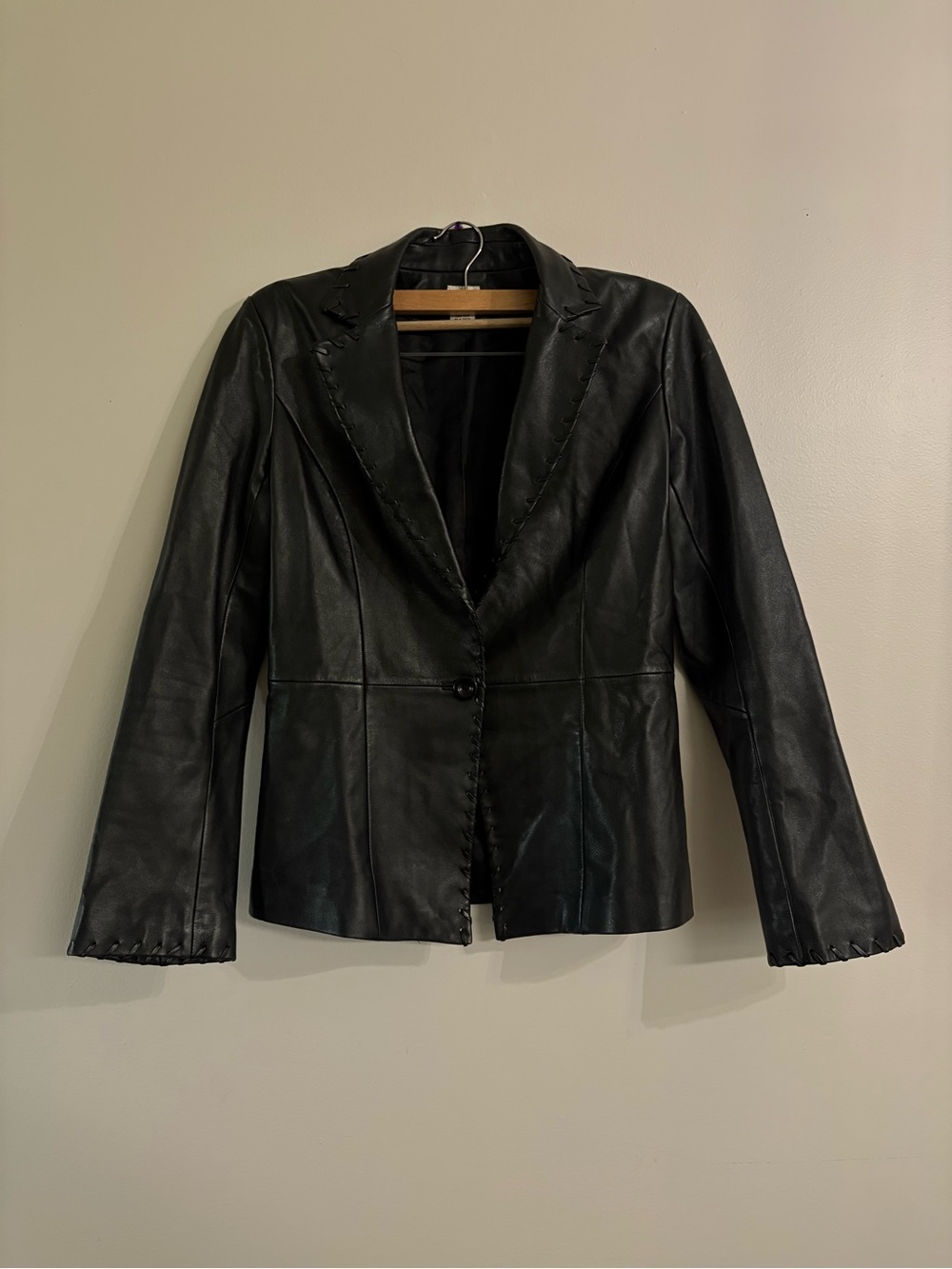 Caché Leather Blazer